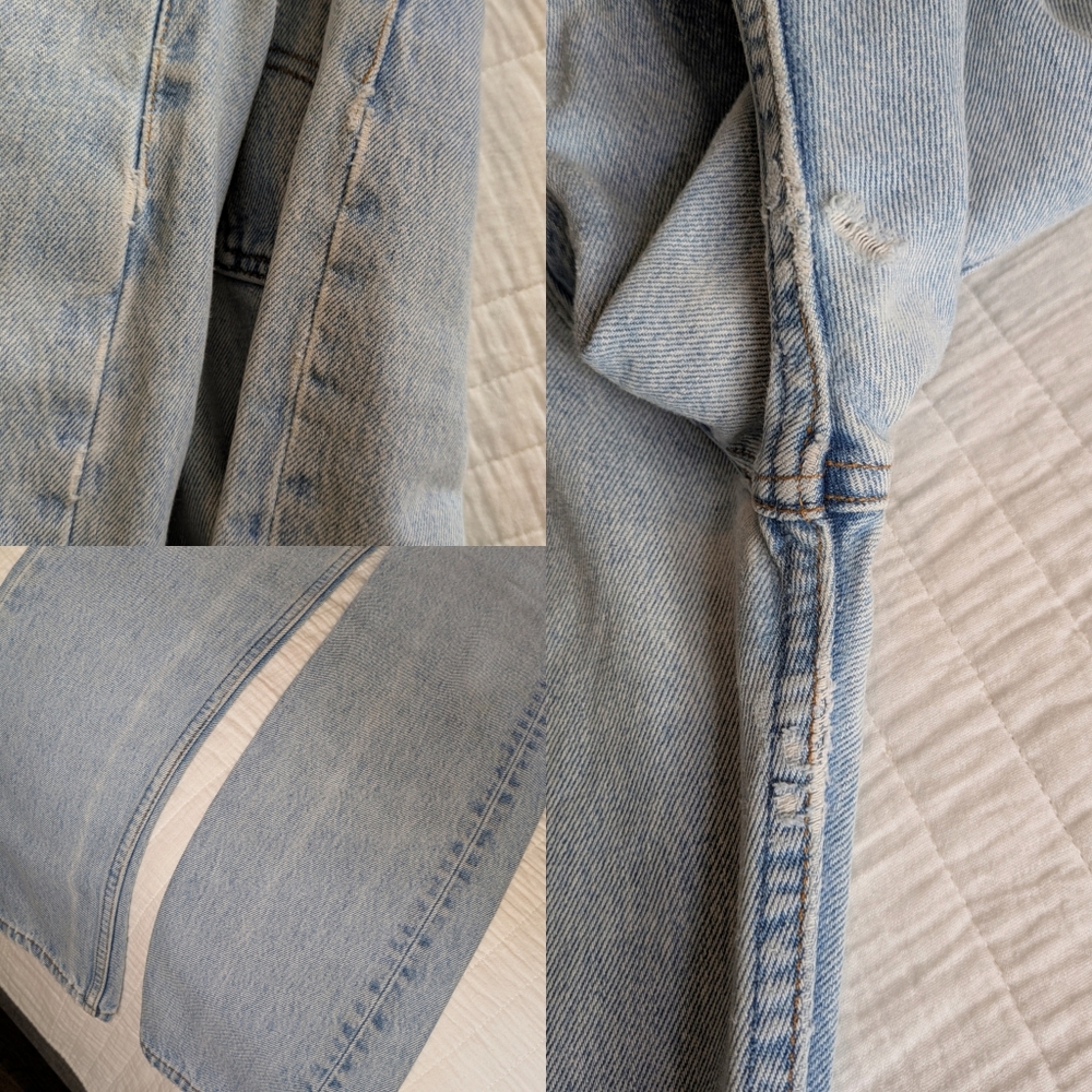 Levi's 501 Vintage Straight Leg Jeans 90s Light Blue Wash - Picture 11 of 16